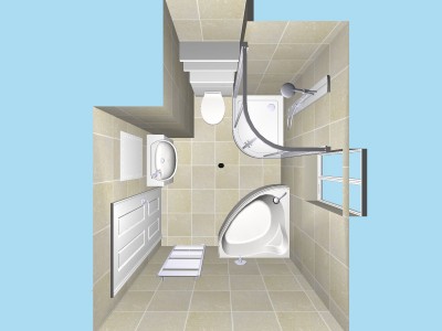 Main Bathroom Plan view in 3D
