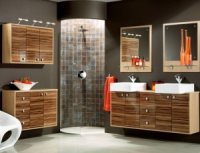 Modular bathroom furniture Apollo Zebrano